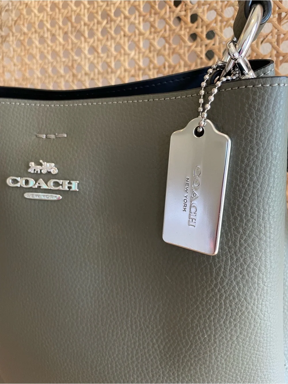 COACH Mollie Bucket Bag Olive Green Pebbled Leather